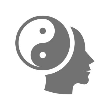 Yin ve yang Zen zihin ikonu. Uyum ve denge, meditasyon vektörü.