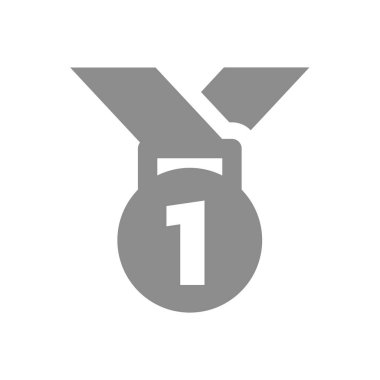 Birincilik madalyası. Kurdele şampiyonu rozet ikonu.