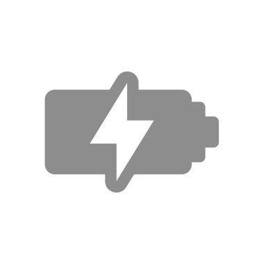 Pil ve elektrik yükleme ikonu. Basit vektör sembolü.