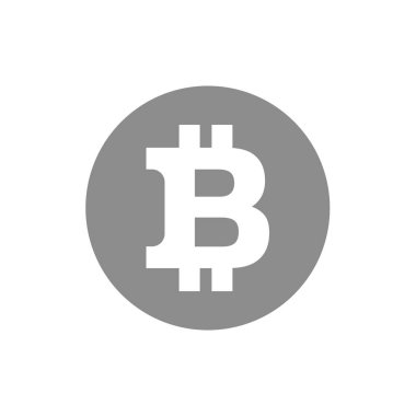 Bitcoin vektör simgesi. Basit kripto para birimi sembolü.