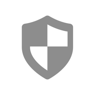 Kalkan vektör simgesi. Basit koruma, güvenli ve güvenli sembol.