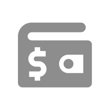 Para cüzdanı ve dolar işareti vektörü. Tasarruf ve kazanç finans simgesi.