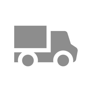 Kamyon vektör simgesi. Teslimat, kargo ve nakliye sembolü.