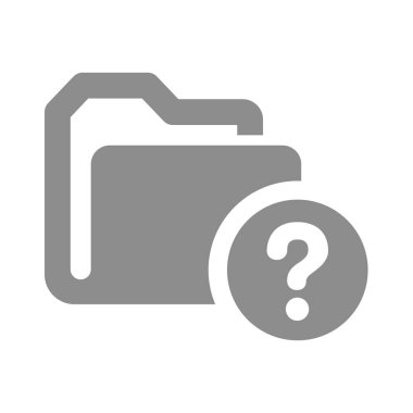 Bilinmeyen dizin vektör simgesi. Soru işaretli dosya dizini.