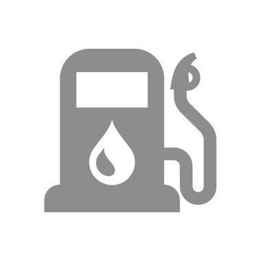 Benzin istasyonu vektör simgesi. Benzin, benzin pompası sembolü.