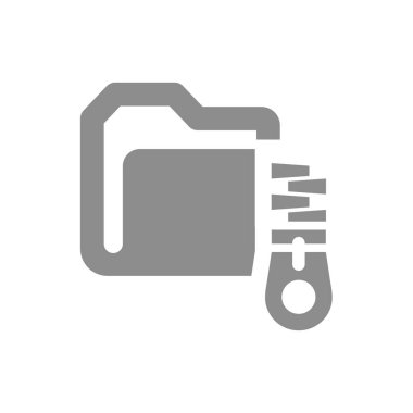 Fermuarlı dizin vektör simgesi. Dosya, fermuar ve fermuar.