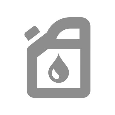 Yağ ya da yakıt bidonu vektör simgesi. Benzin bidonu veya galon sembolü.