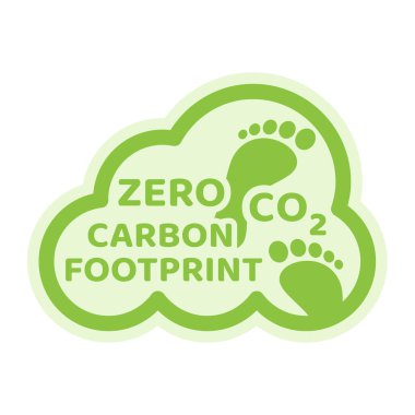 Sıfır karbon ayak izi etiketi. CO2 emisyon vektörü etiketi yok.