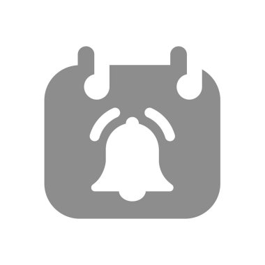 Takvim çanı hatırlatıcı vektör simgesi. Zamanlama, alarm dolu sembol.