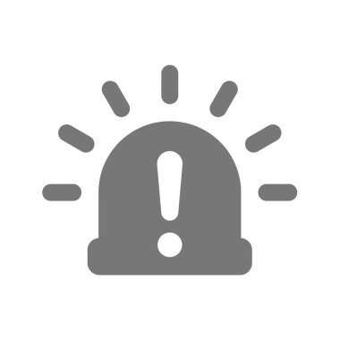 Acil durum ışık vektör simgesi. Ünlem sembollü siren lambası..