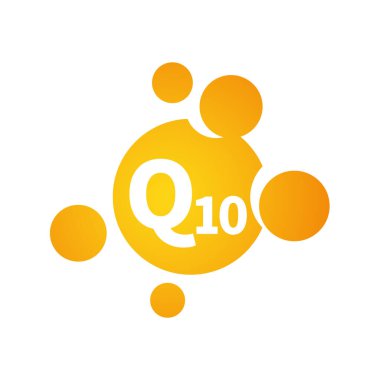 Q10 hapı ya da uyuşturucu vektör ikonu. Q 10 ek renk sembolü.