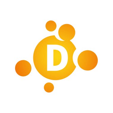 D vitamini vektör simgesi. Renkli uyuşturucu besleyici sembolü.