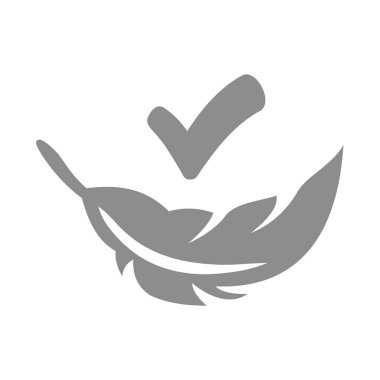 İşaretli vektör simgesiyle tüy. Hafif, ultra yumuşak sembol.