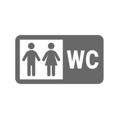 Tuvalet işareti, kadın ve erkek vektör simgesi. Bayanlar ve baylar umumi tuvalet, tuvalet veya tuvalet..