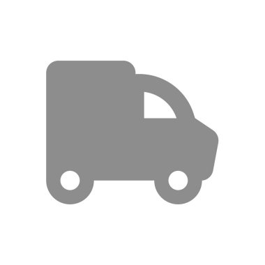 Teslimat kamyonu vektör ikonu. Kargo minibüsü sembolü.