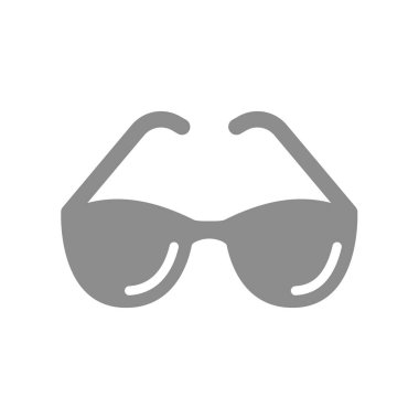 Retro kadın güneş gözlüğü vektör simgesi. Modayı takip eden siyah sembol.