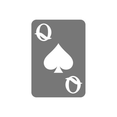 Maça kızı iskambil oynuyor. Basit poker ya da kumar sembolü.