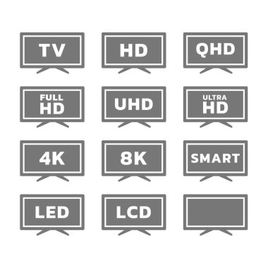 Tam HD, akıllı ve 4K ekran seti. Ultra HD, yüksek çözünürlüklü ve liderli veya lcd ekran televizyonu.