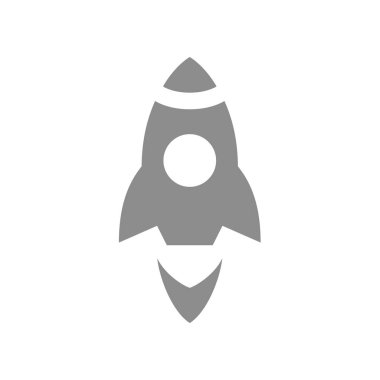 Roket ya da roket vektör ikonu. Uzay mekiği ve gemi, başlangıç simgesi.