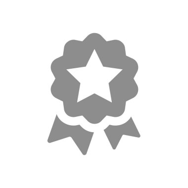 Ödül yıldızı vektör ikonu. Kaliteli madalya sembolü.