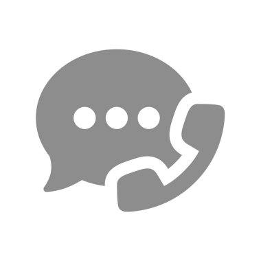 Arama ya da mesaj, telefon ve sohbet balonu ikonu. Bizimle bağlantı kur, konuşma balonu vektörü..