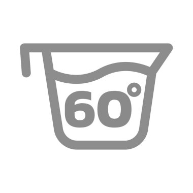 60 derecelik vektör simgesinde yıkayın. Çamaşır tabelası için yıkama sıcaklığı.