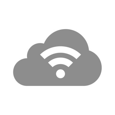 Kablosuz ağ sembollü bulut depolama servisi. Basit vektör wi fi simgesi.