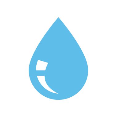 Yansımalı bir damla su. Parlak damlacık su damlası veya yağmur damlası vektör simgesi.