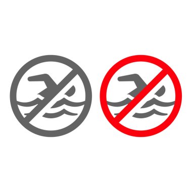 Yüzme yasağı işareti yok. Tehlikeli sular, yüzmek yasak ve uyarı simgesi riski var.