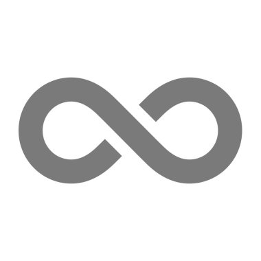  Sonsuz basit vektör simgesi. Matematik sonsuzluk ve sonsuz sembol.