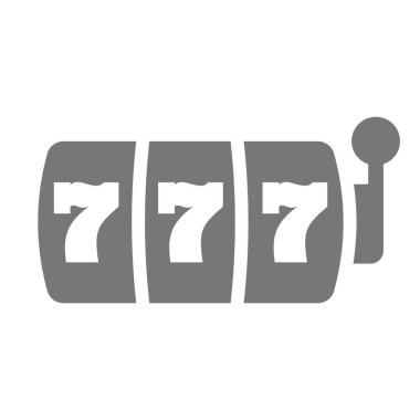 777 vektör ikonlu kumarhane kumar makinesi. Kumar makineleri ya da meyve makineleri ikramiyesi kazananı.