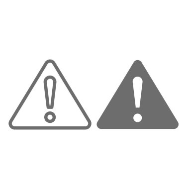 Ünlem işaretli üçgen uyarı sembolü. Hata, dikkat vektör simgesi. Düzenlenebilir satır.