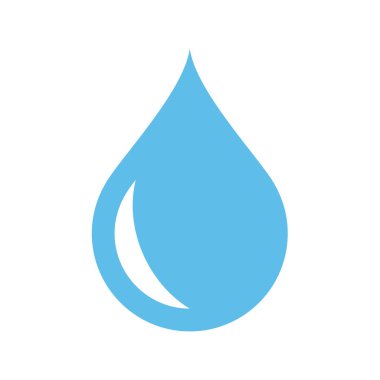 Yansımalı bir damla su. Parlak damlacık su damlası veya yağmur damlası vektör simgesi.