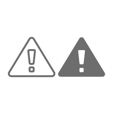 Ünlem işaretli üçgen uyarı işareti. Dikkat, dikkat ve hata masaj sembolü. Düzenlenebilir satır.