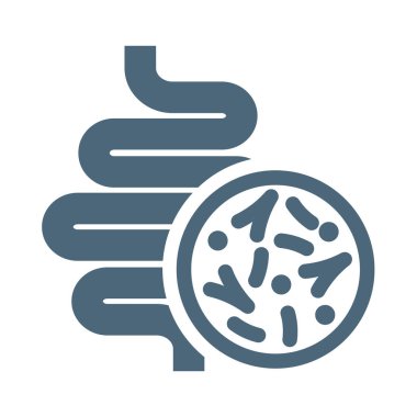 Mikrobiyota vektör ikonlu bağırsaklar. Bakteri ya da mikroflora ile bağırsak ya da bağırsak..