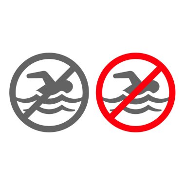 Yüzme yasağı işareti yok. Tehlikeli sular, yüzmek yasak ve uyarı simgesi riski var.