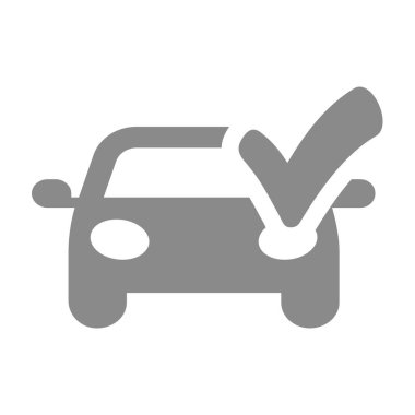 Araba sigortası ve servis vektör ikonu. İşaretli araba tamirhanesi.