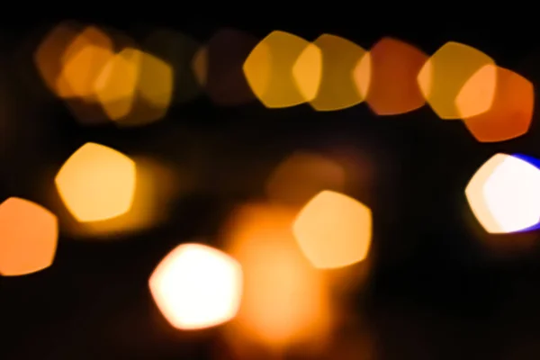 Fundo Abstrato Rua Noite Laranja Luzes Com Efeito Bokeh Fotografia — Fotografia de Stock