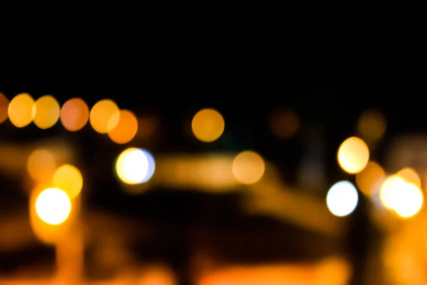 Fondo Abstracto Calle Noche Naranja Luces Con Efecto Bokeh Fotografía —  Fotos de Stock