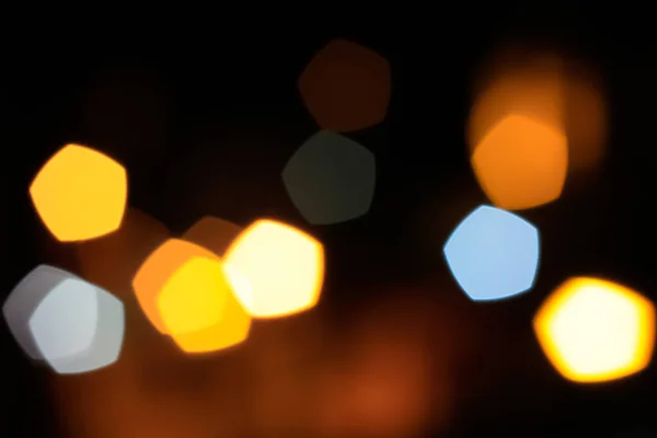 Pozadí Abstraktní Ulice Noc Oranžová Světla Efektem Bokeh Pouliční Fotografie — Stock fotografie