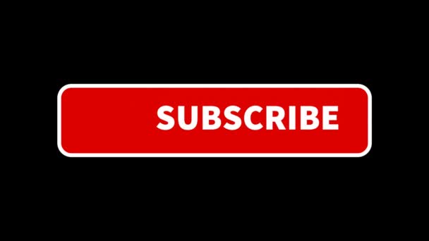 Animation Subscribe Button Video Channel Isolated Black Background Social Media — Stock Video
