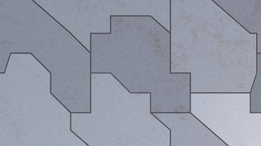 Metalik bilim kurgu panelleri uzay gemisi gövdesi. Geleceğe ait geometrik desen ve doku. Teknoloji konsepti. 3d illüstrasyon