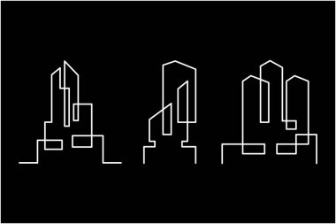 İnşaat ve emlak şirketinin minimalist geometrik logosu. Vektör illüstrasyonu