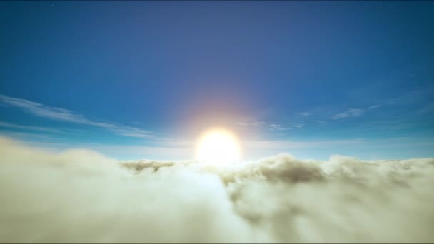 Timelapse Słońca Błękitnym Niebie Nad Ruchomymi Chmurami Dzień Zachmurzonym Niebem — Wideo stockowe