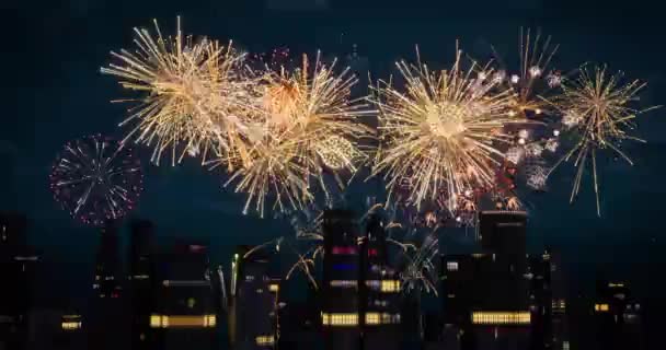 Büyük Şehirde Yeni Yıl Noel Düğün Diğer Etkinlikler Için Parlak — Stok video