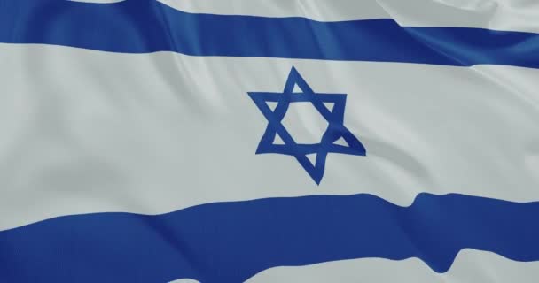 Vlag Van Israël Zwaaiend Van Dichtbij Het Joodse Volk Vlag — Stockvideo