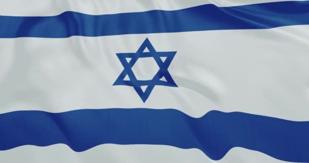 Flaga Izraela Machająca Zbliżeniem Flaga Narodu Żydowskiego Wojna Pokój Izraelu — Wideo stockowe