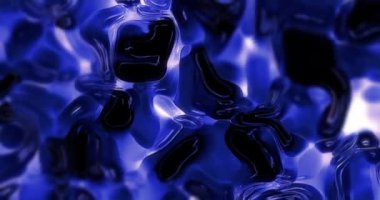 İlham verici video projeleri, sunumlar, raporlar, reklamlar, sosyal medya için kullanılan mavi döngü üzerinde soyut plastik parlama animasyonu.