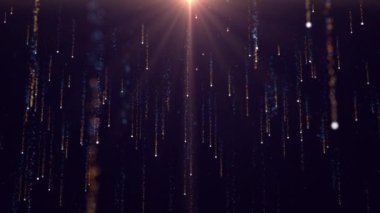 Noel arkaplanı ışık parçacıkları hizada akıyor. Noel, Kış, Yılbaşı, Tatil projeleri konsepti. Kusursuz döngü 4K