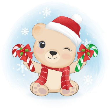 Şirin Ayı ve Şeker Çubuğu, Noel mevsimi çizimi.